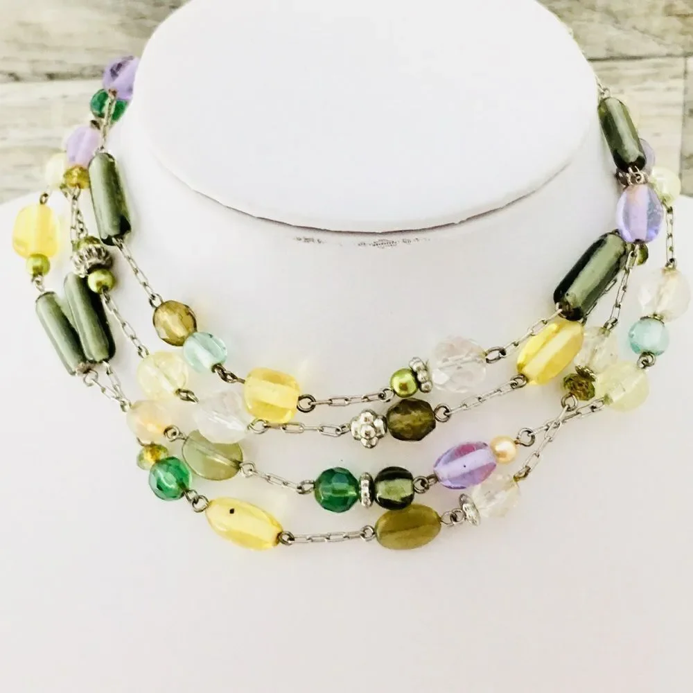 Lia Sophia Multicolored Glass Beads Necklace 1044